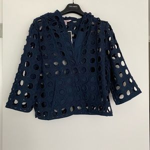 Juicy couture navy punching eyelet hoodie Large